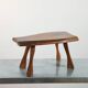 Vintage wooden milk stool in brutalist style