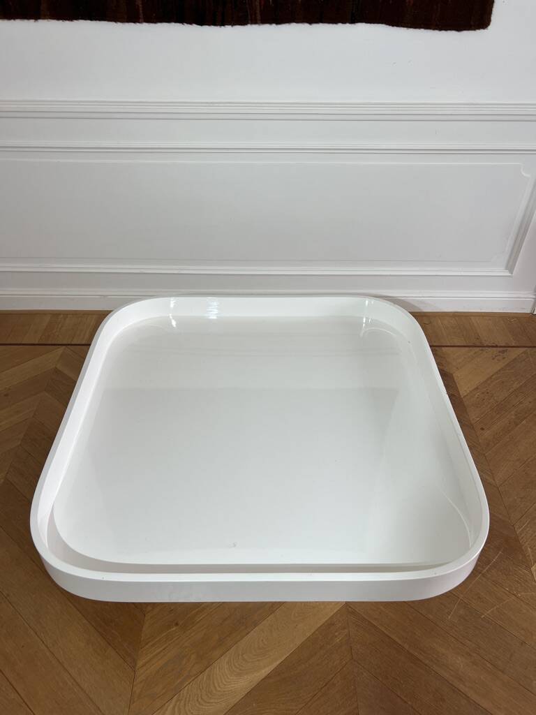 Mid-Century Coffee Table, White Lacquered, Italy, 1970s