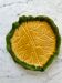 Leaf tray in yellow and green slip 60s-70s