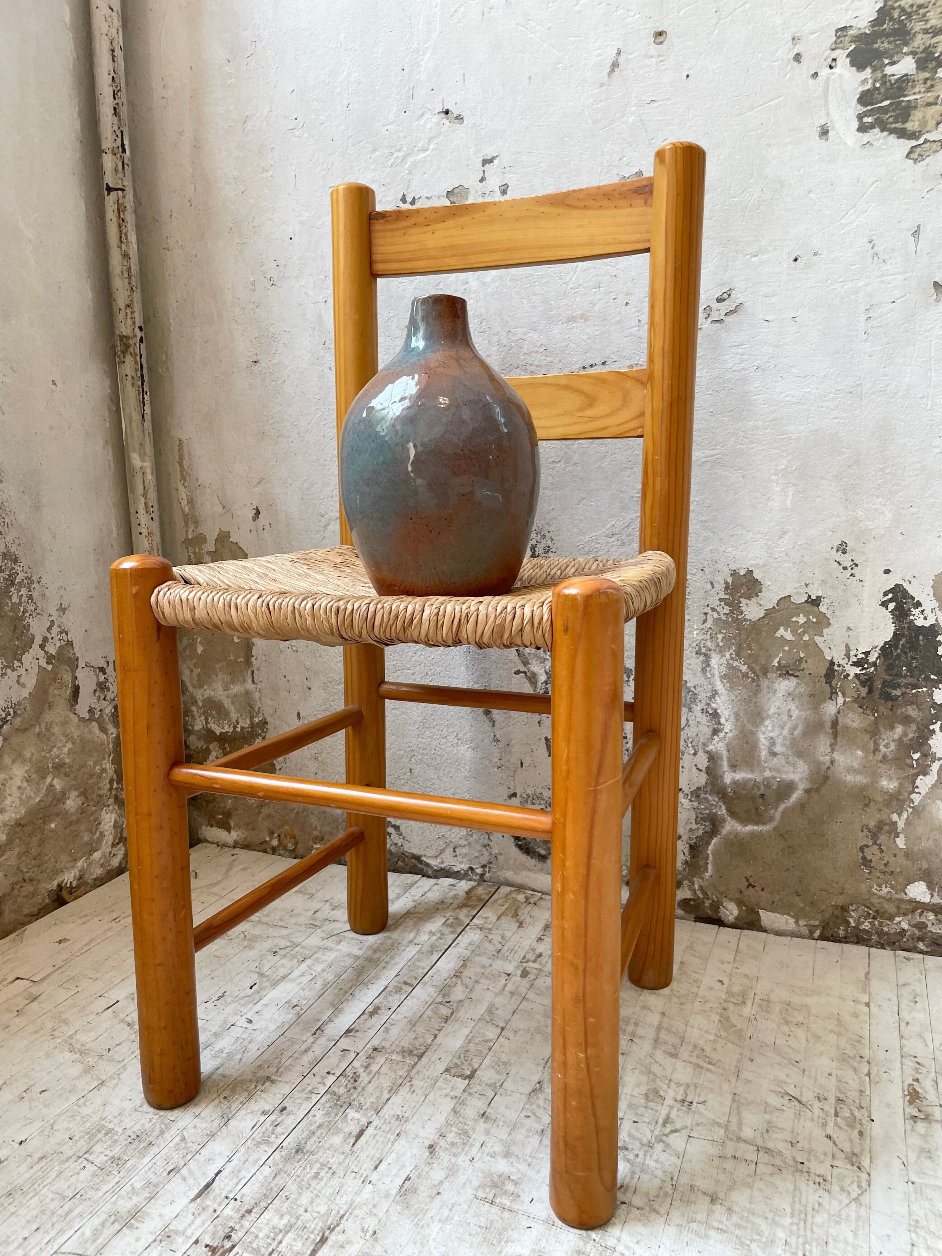 Glazed earth vase signed