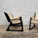 Set of two Baumann sled lounge chairs.