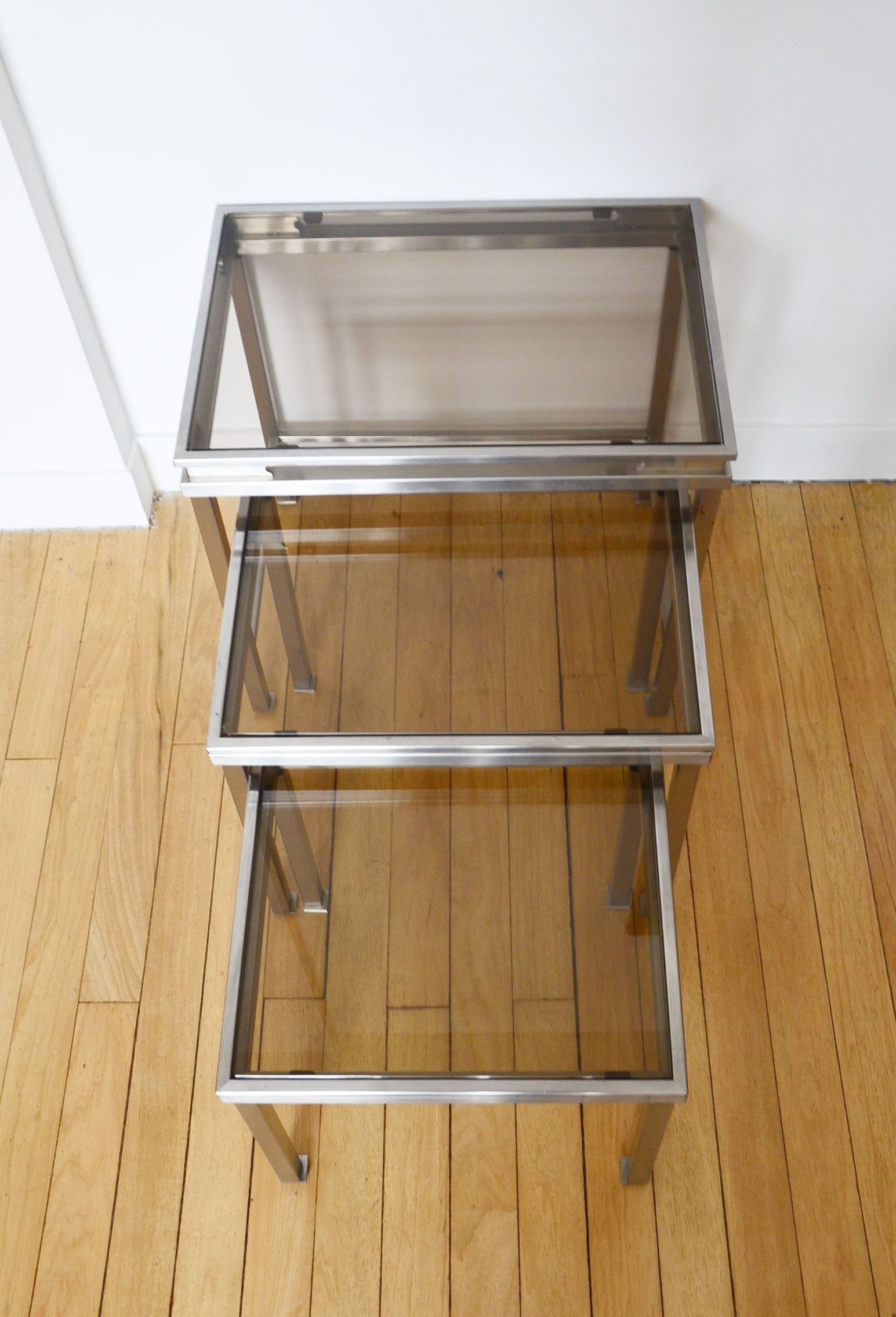 Lot 3 pull out tables by Maison Jansen by Guy Lefèvre 1970