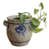 Old ceramic jar from Alsace with blue decoration.