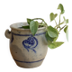 Old ceramic jar from Alsace with blue decoration.