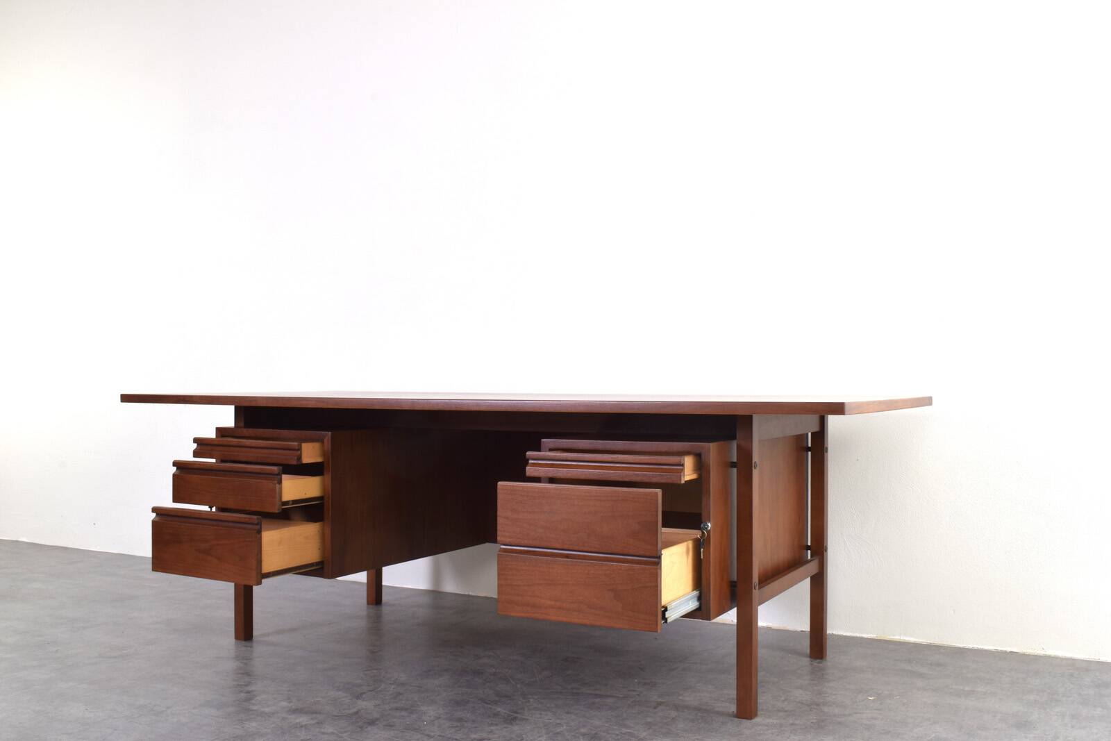 Mid-Century Large American Walnut Executive Desk