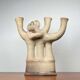 German Studio Pottery Sculptural Candleholder from Hans Fischer, 1980s