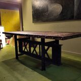 Raw steel dining table