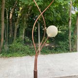 Vintage copper halogen floor lamp with braided arms