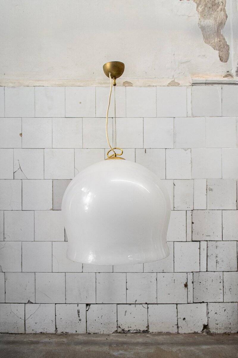 Suspended glass lamp from Murano, Italy, 1970s