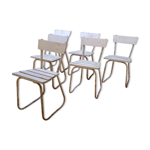 6 chaises de jardin vintage en