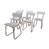 6 vintage garden chairs made of wood and metal