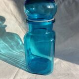 Apothecary bottle airtight blue glass jar