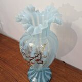 Vase en pâte de verre bleuté