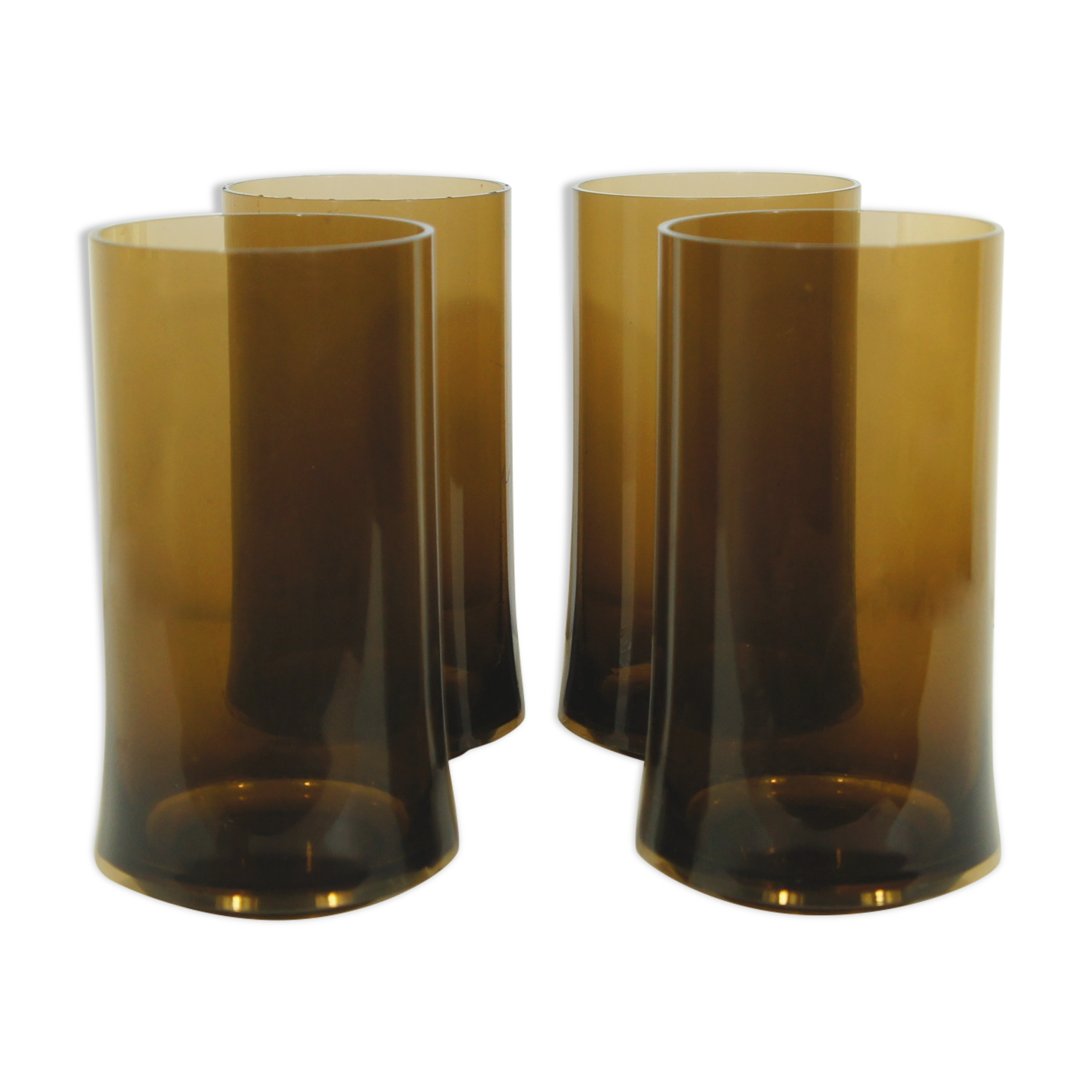 Set de 4 verres Guzzini en plexiglas fumé 1970