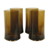 Set of 4 Guzzini glasses in smoked plexiglass 1970