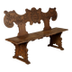 Ancient baroque walnut bench, Italy, 18th century