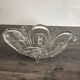 Vintage molded pressed glass bowl on foot