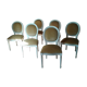 6 chaises medaillon style Louis XVI en velours orangé