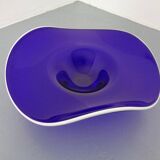 Large blue glass bowl, Czechoslovakia, 1960s