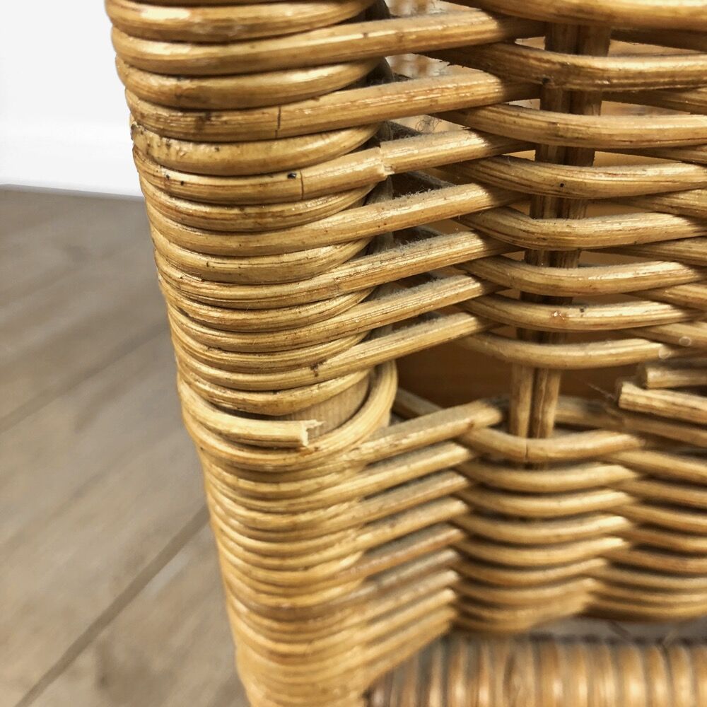 Bamboo and woven rattan magazine holders