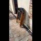 Four black vinyl folding chairs, circa 1960, Scandinavian style, very good condition