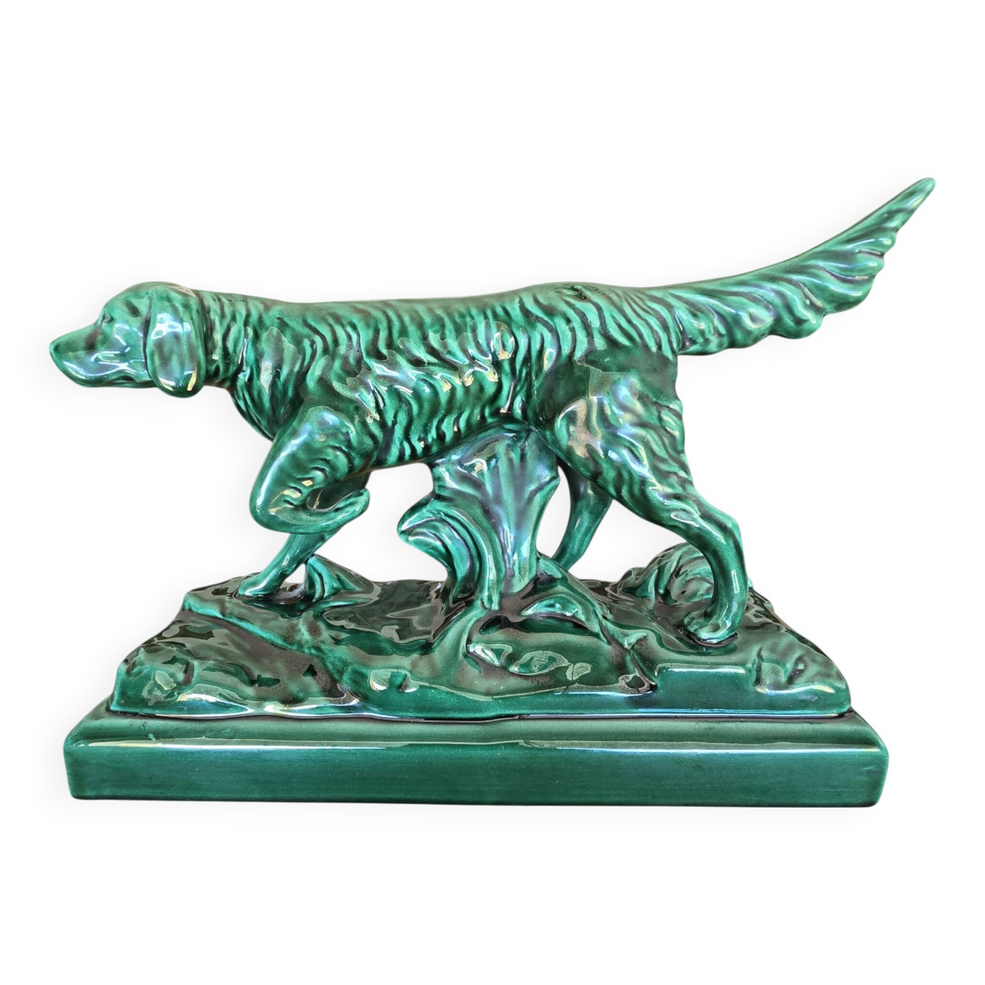 Large Art Deco Collectible Porcelain Irish Setter Sculpture