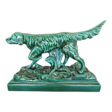 Grande sculpture de setter irlandais en porcelaine de collection Art déco