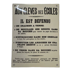Plaque émaillée aux