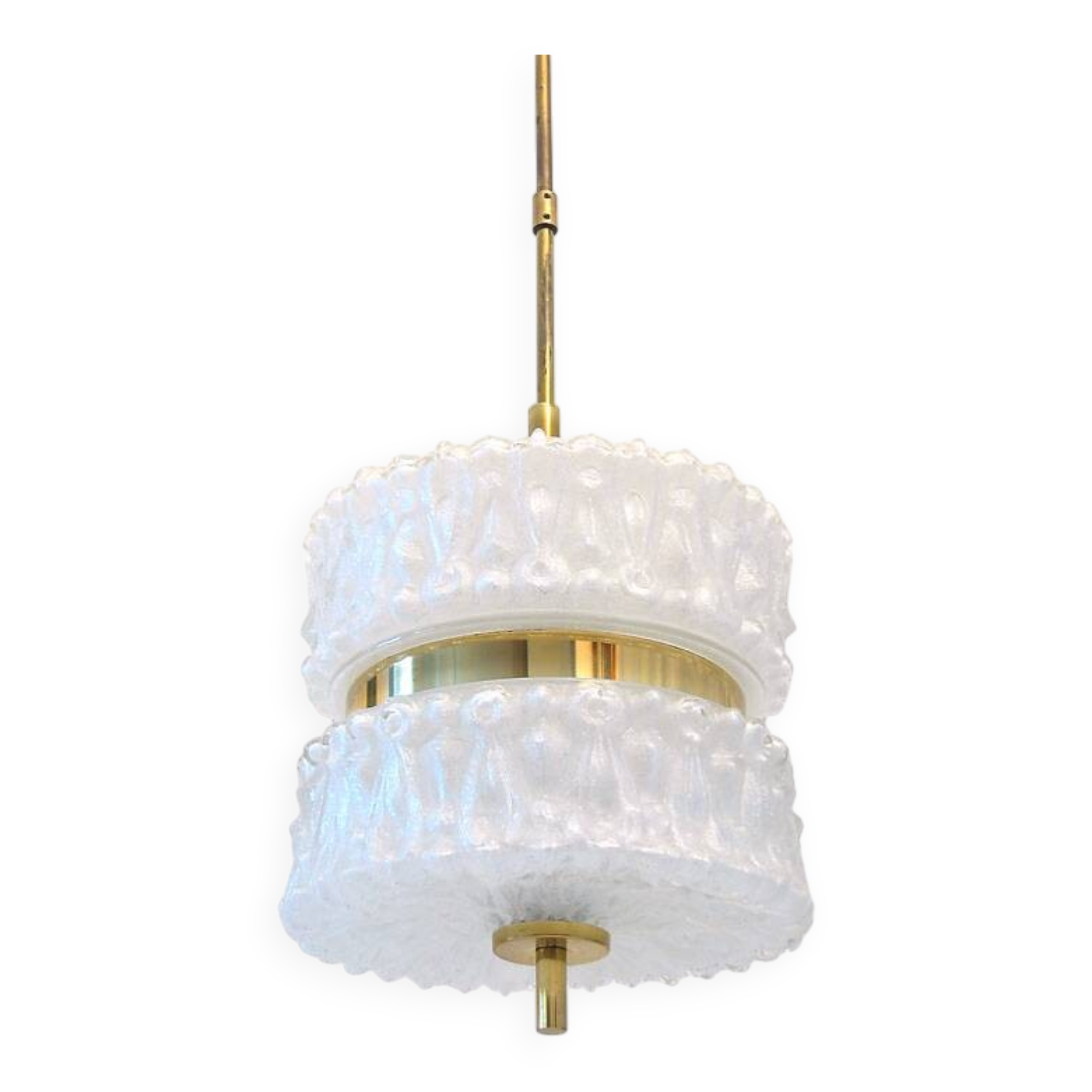 Amazing glass vintage lamp with gold chrome