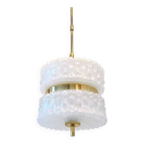 Amazing glass vintage lamp with gold chrome