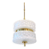 Amazing glass vintage lamp with gold chrome
