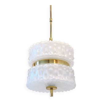 Amazing glass vintage lamp with gold chrome