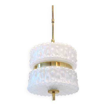 Lampe vintage en verre avec chrome doré