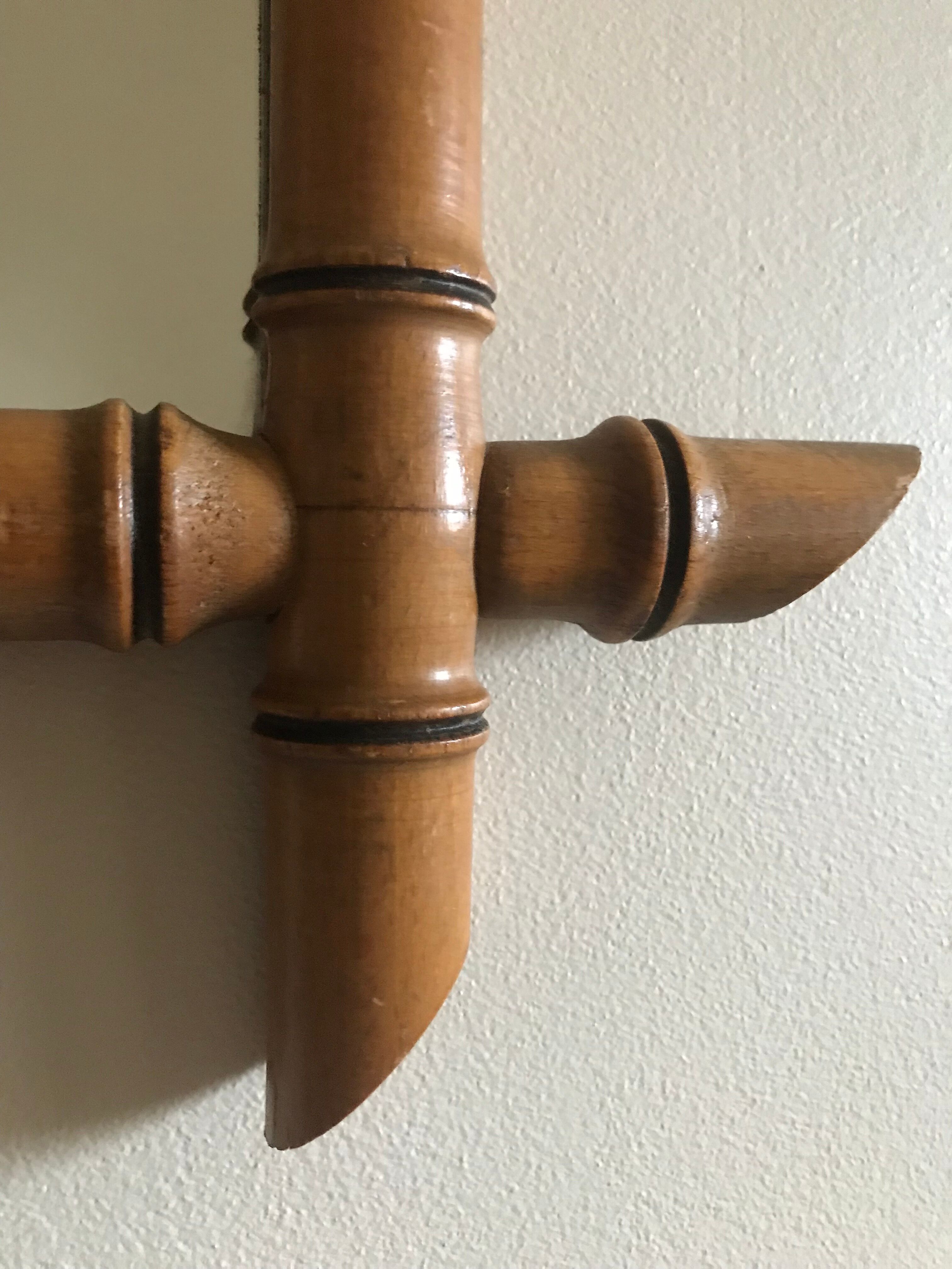 Bamboo carved wooden mirror