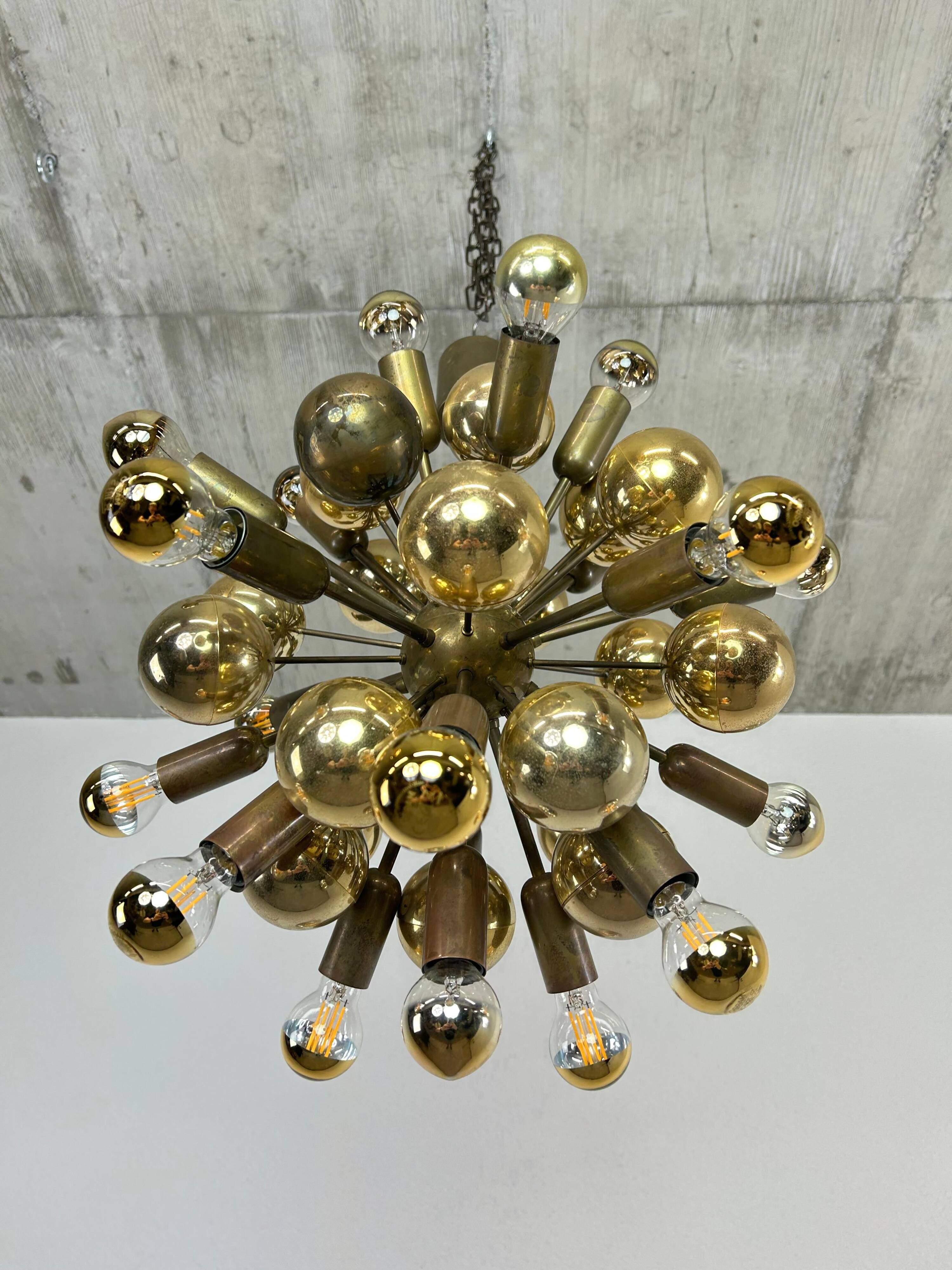 Atomic Suspension in Brass German Mid-Century by Dorothee Becker
