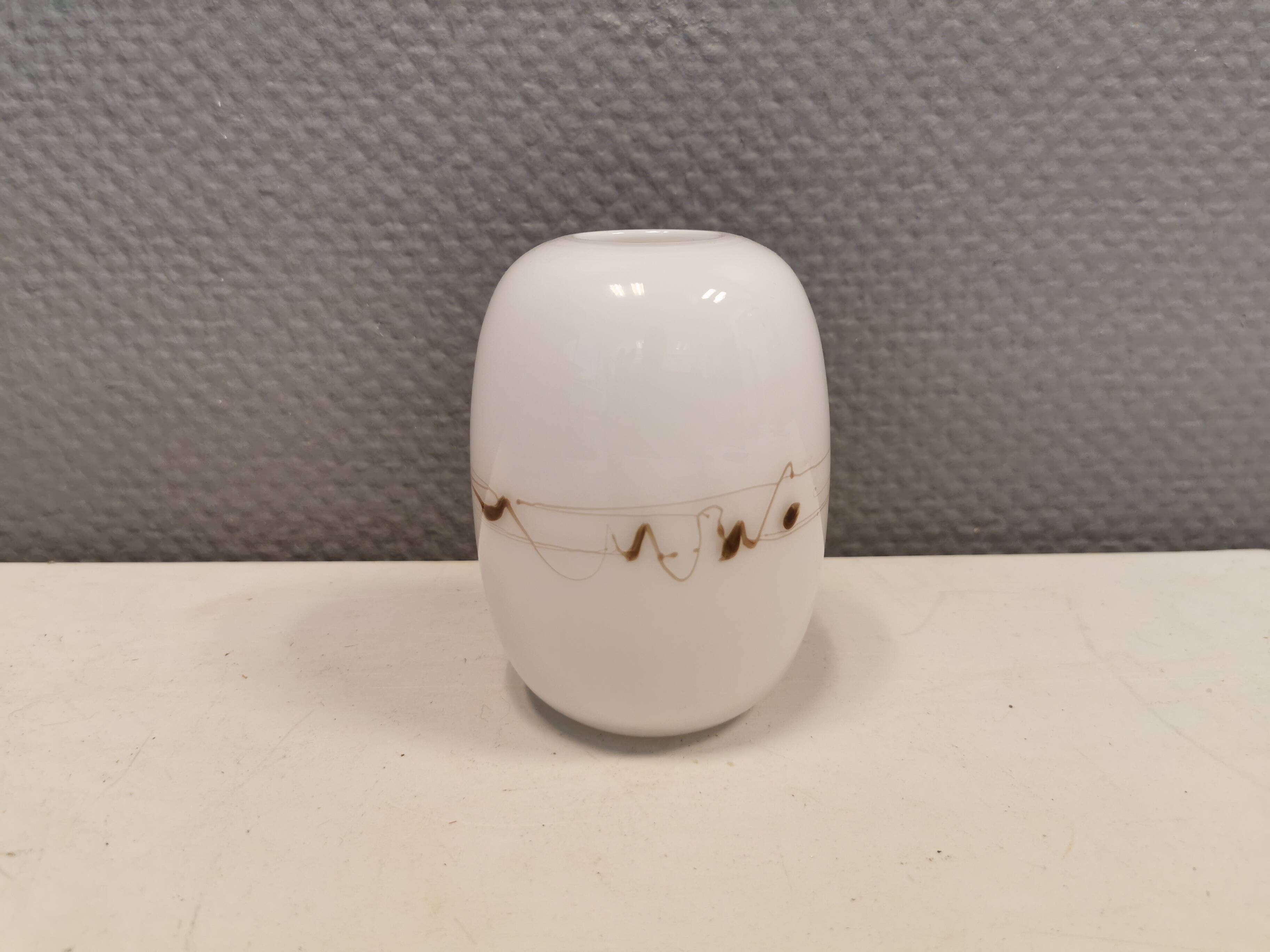 Small beautiful vase, designed by Michael Bang for Holmegaard Denmark in 1983.