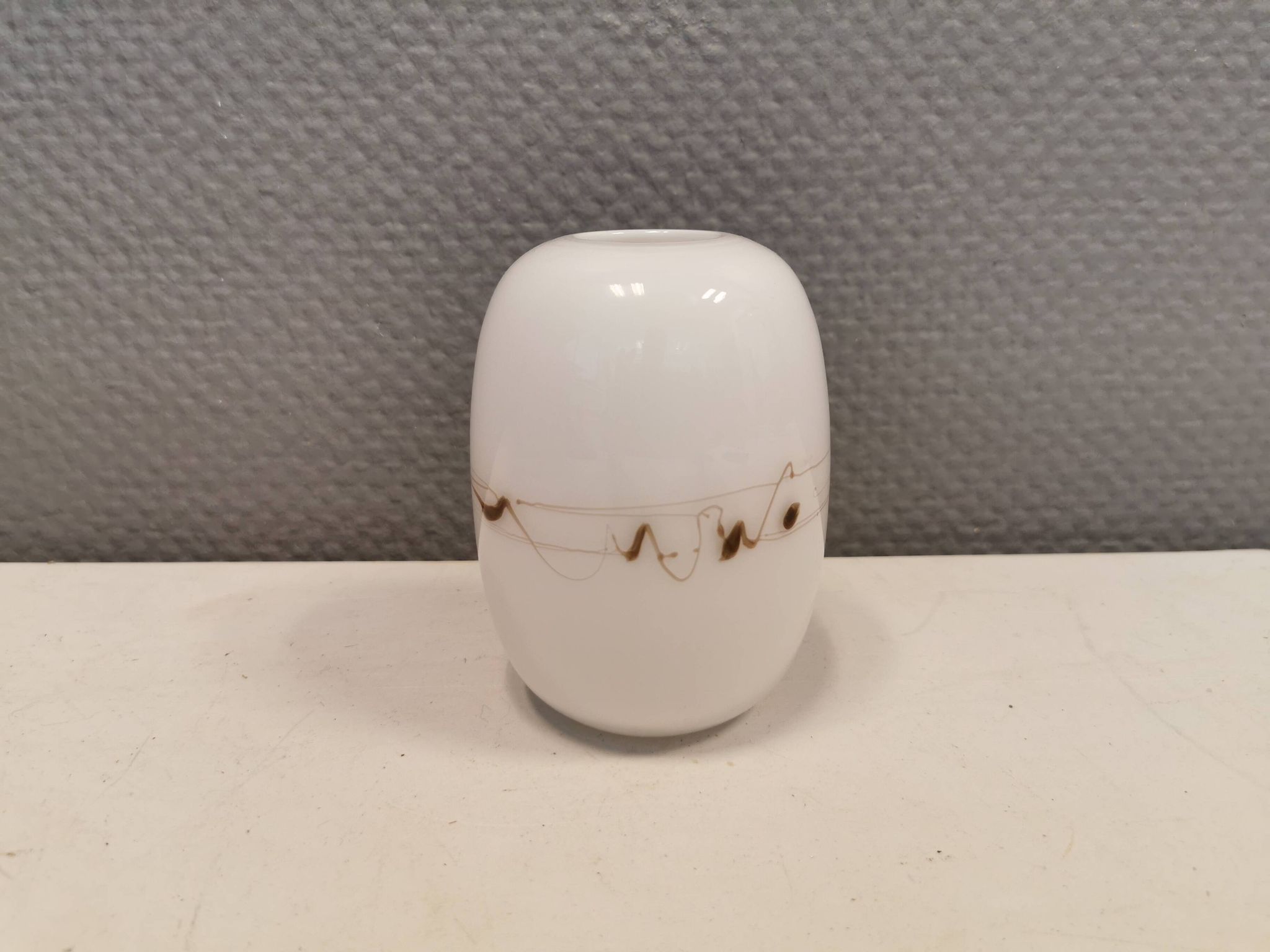 Small beautiful vase, designed by Michael Bang for Holmegaard Denmark in 1983.