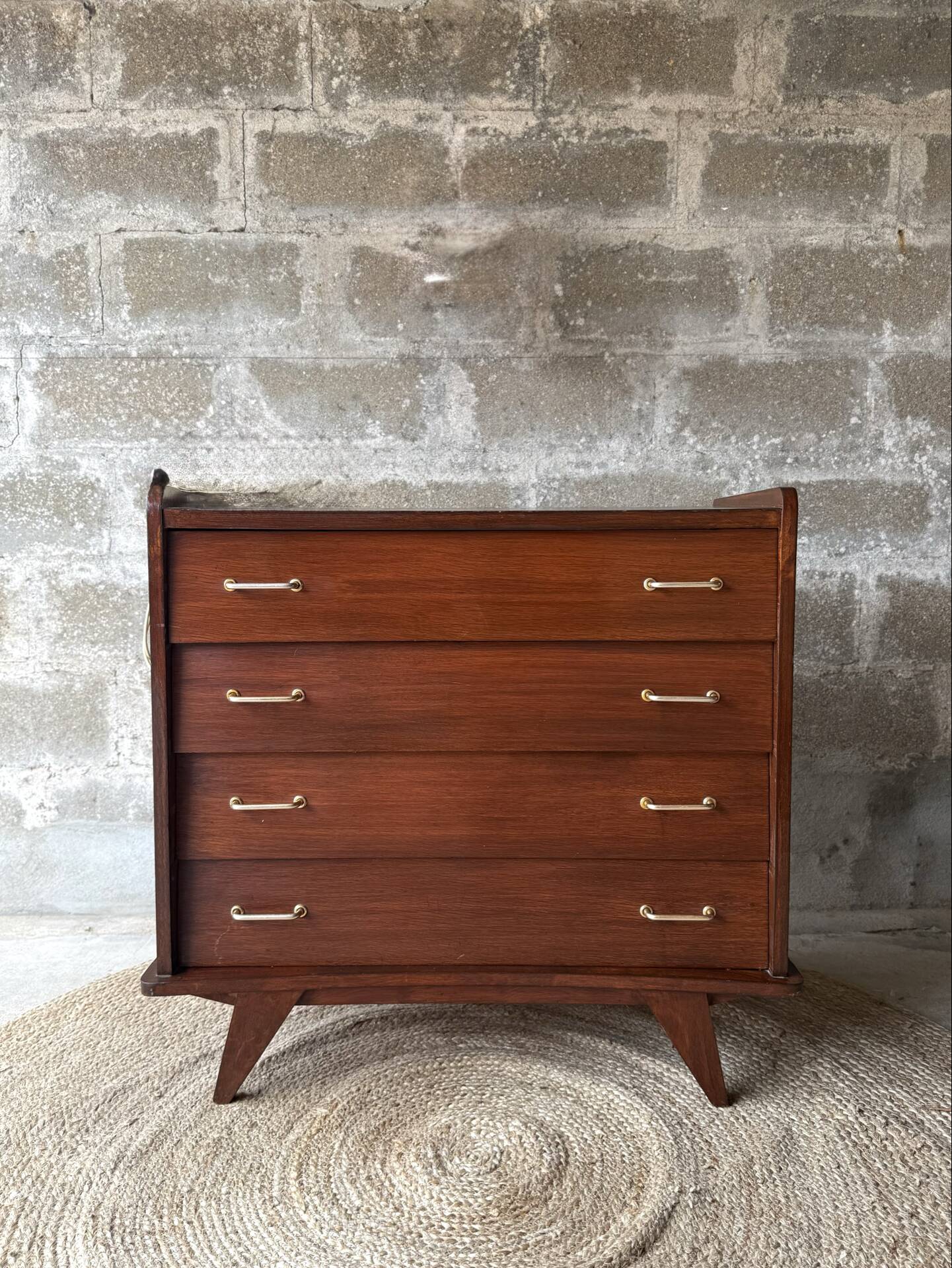 Vintage Scandinavian style mahogany chest of drawers