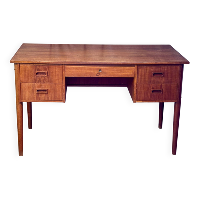Bureau scandinave double face en teck vintage Années 60