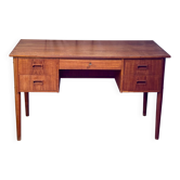 Bureau scandinave double face en teck vintage Années 60