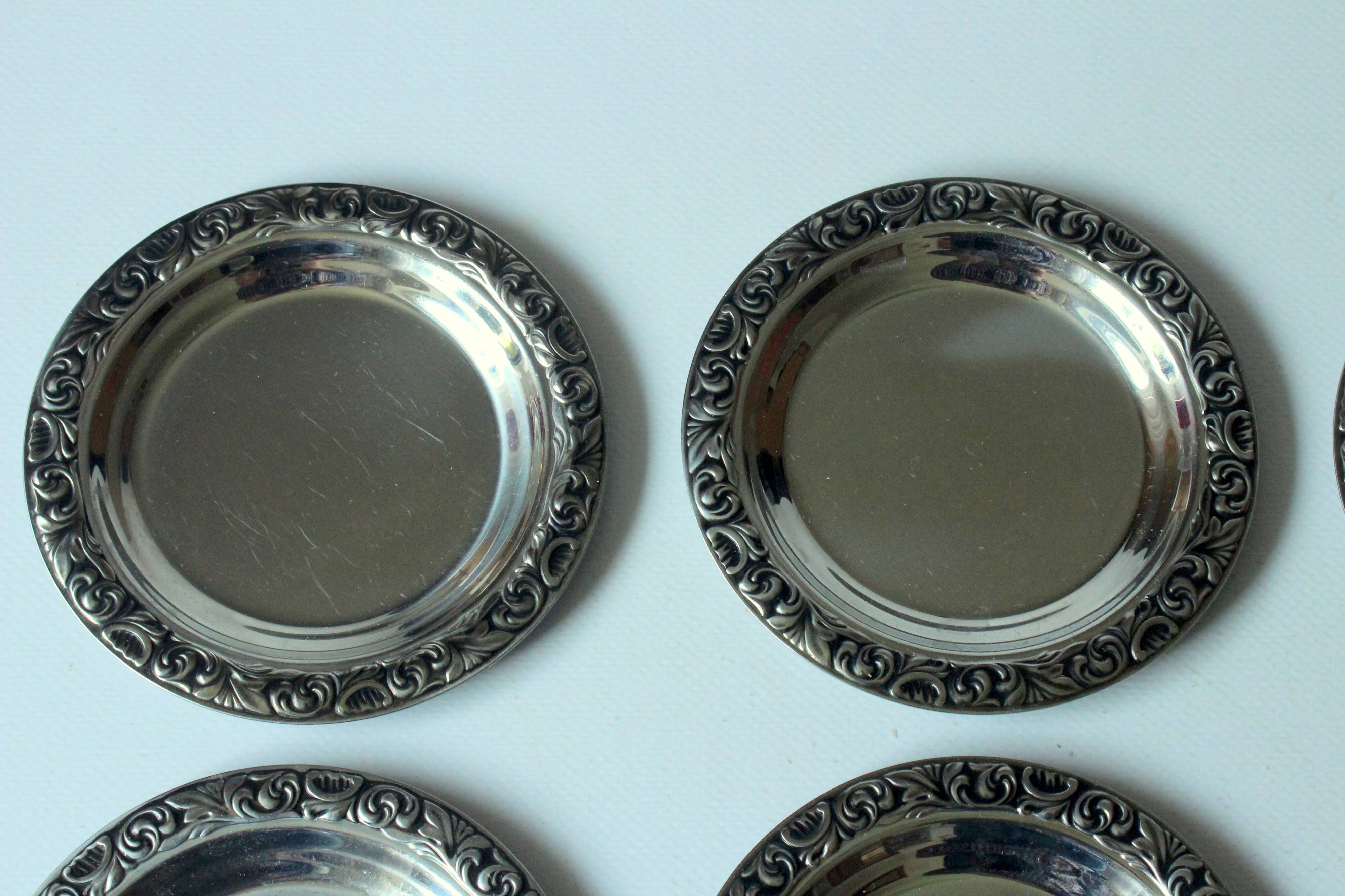 6 stainless steel coasters by WMF - marked - Vintage from the 60s