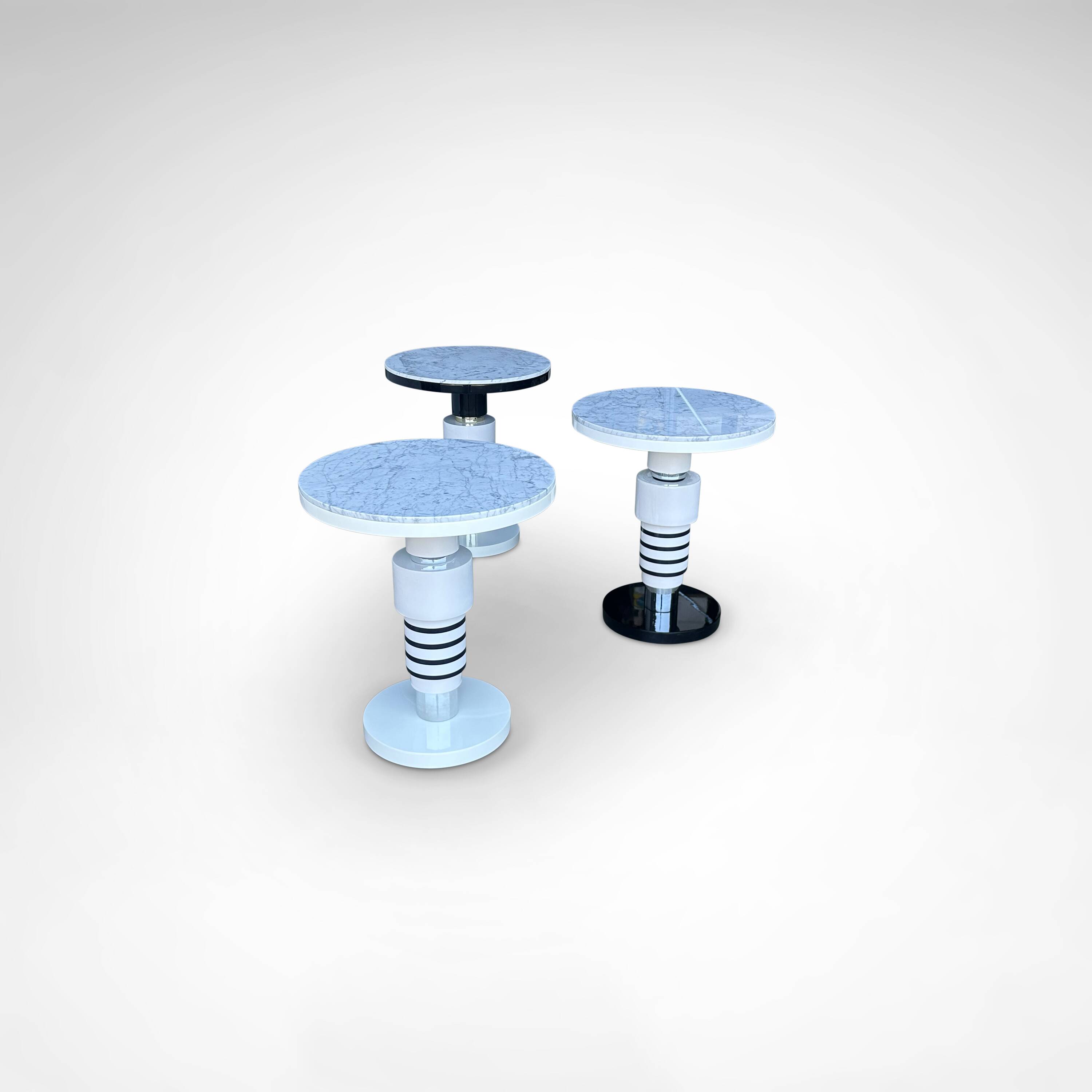 table d'appoint en céramique et marbre de style Memphis par Casalto 2