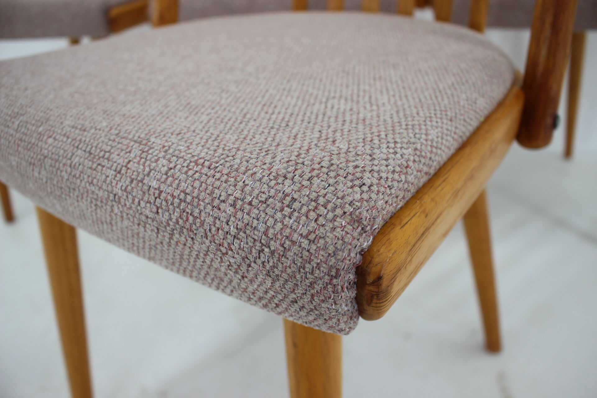 1970s Antonin Suman Set of 4 Oak Dining Chairs, Czechoslovakia