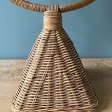 Vintage rattan table psyche mirror