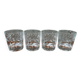 Set of four crystal whiskey glasses