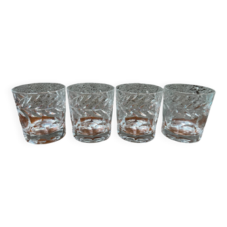 4 verres à whisky en cristal