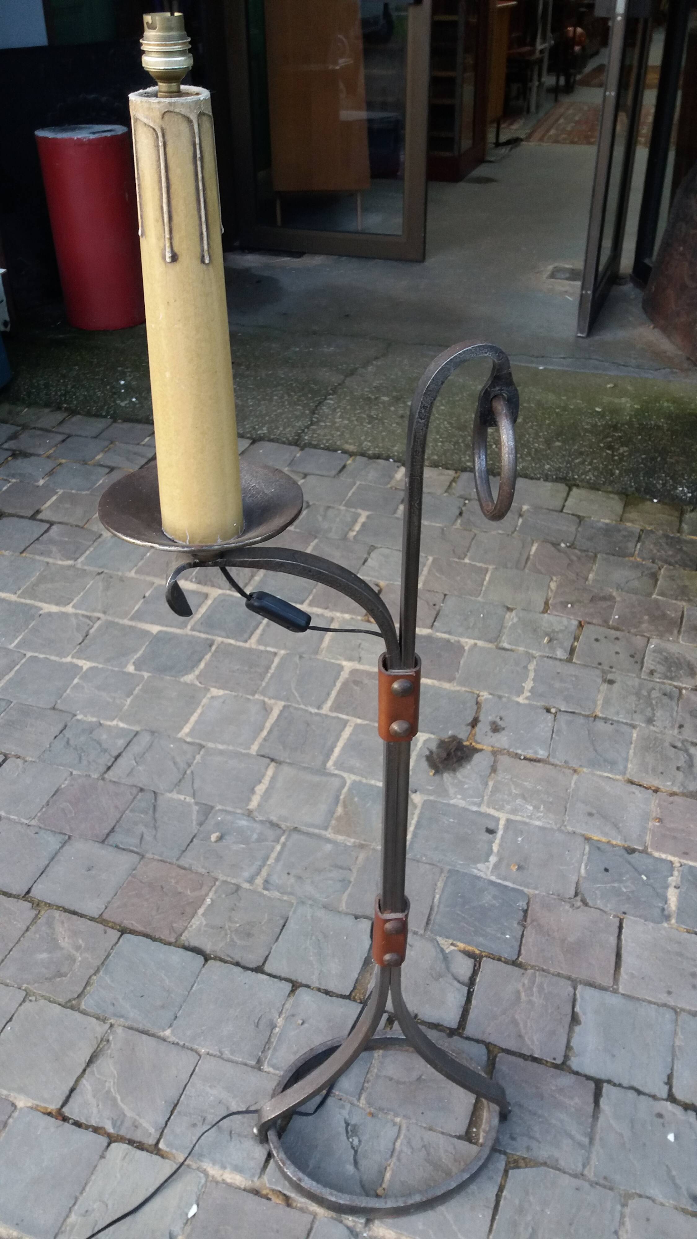 Wrought iron floor lamp by Jean Pierre Ryckaert