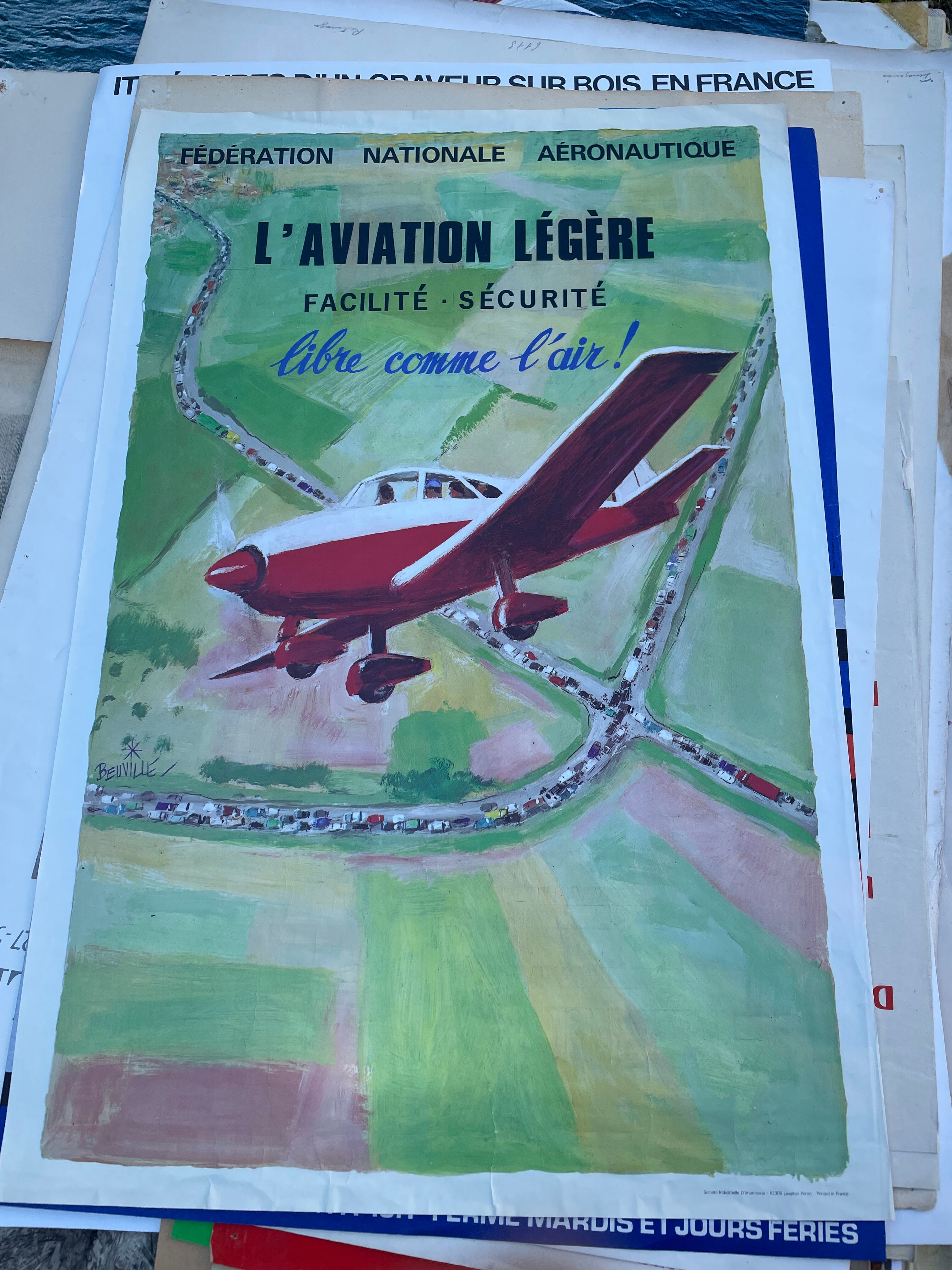 Old poster, light aviation, national aeronautics federation