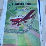 Affiche ancienne, l’aviation légère, fédération nationale d’aéronautique