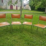 Collomb 70 chrome and skai chairs